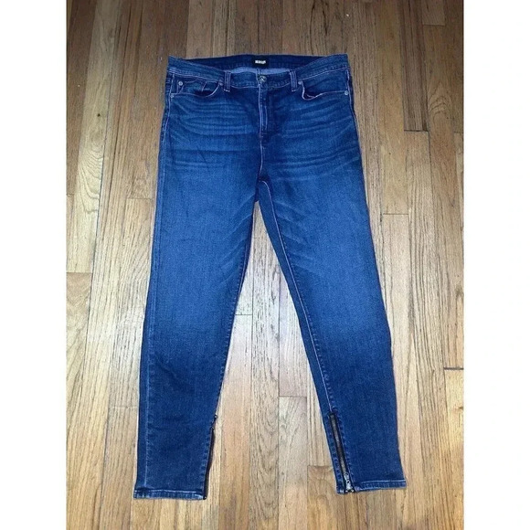 Hudson Nico Mid Rise Skinny Crop Jeans Women's Size 32 Ankle Zip Denim - Picture 2 of 11